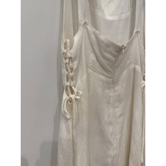 Lucca Couture Mini Dress with Side Lace Up Detail in White, M - Picture 7 of 9